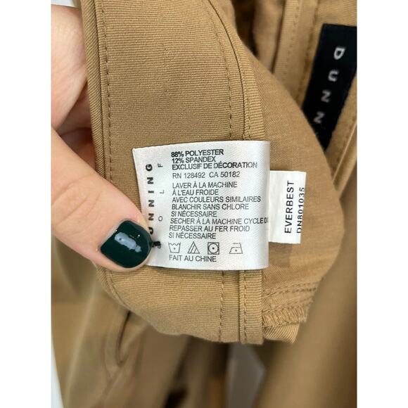 DUNNING Mens  30 x 32 Golf Pants Everbest Flat Front Zip Fly Stretch Tan Brown - Picture 10 of 11